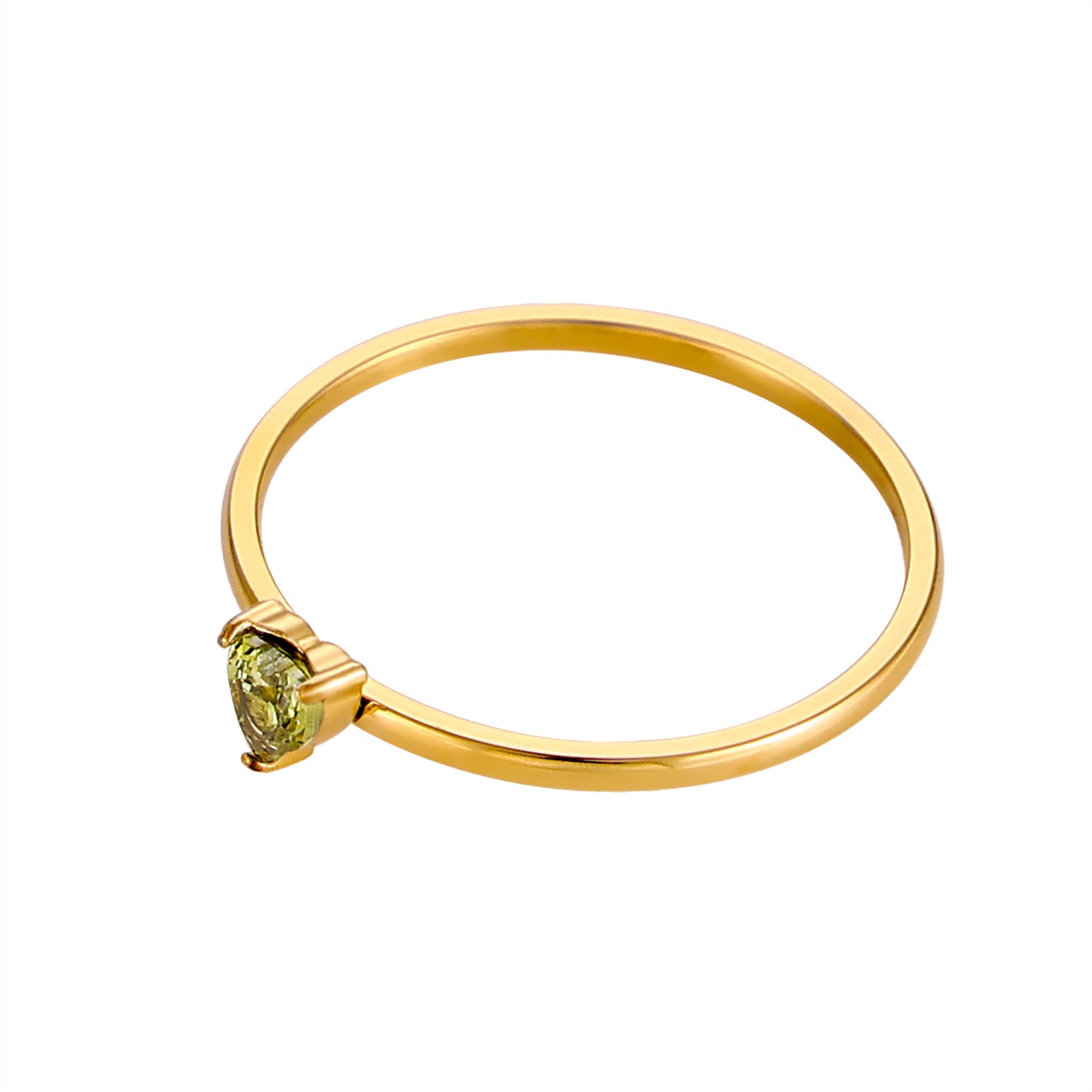 12-color Birthday Stone Birthday Stone Peach Heart Zircon Ring