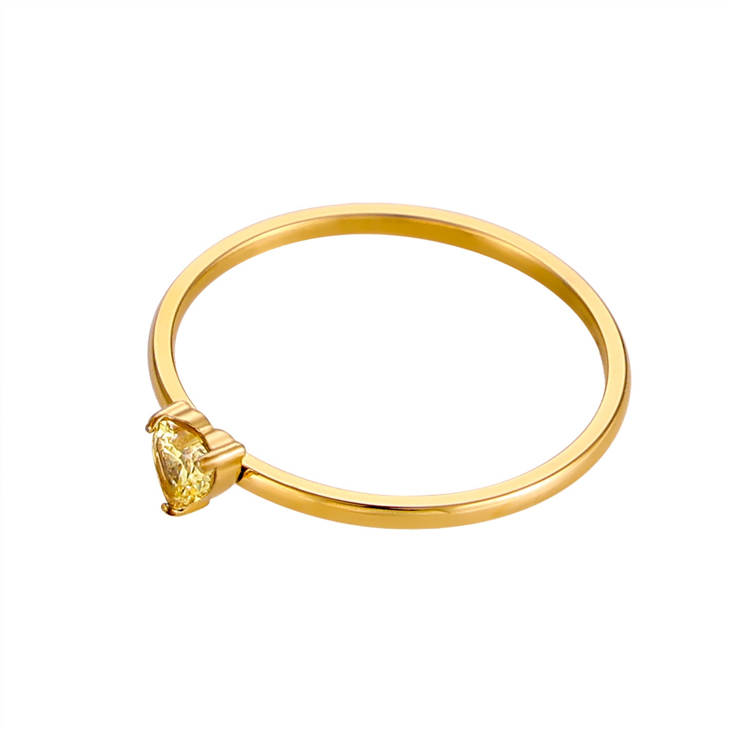 12-color Birthday Stone Birthday Stone Peach Heart Zircon Ring