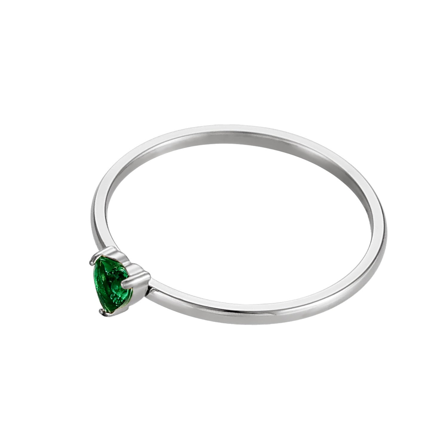12-color Birthday Stone Birthday Stone Peach Heart Zircon Ring