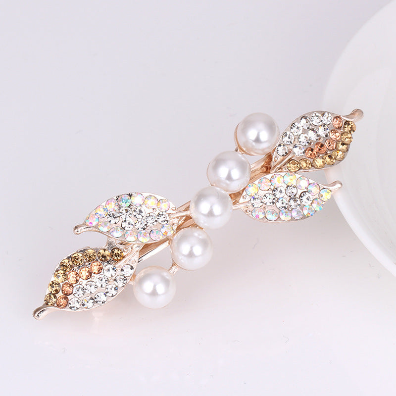Simple Pearl Alloy Large Bow Hairpin Headdress