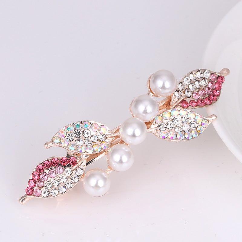 Simple Pearl Alloy Large Bow Hairpin Headdress