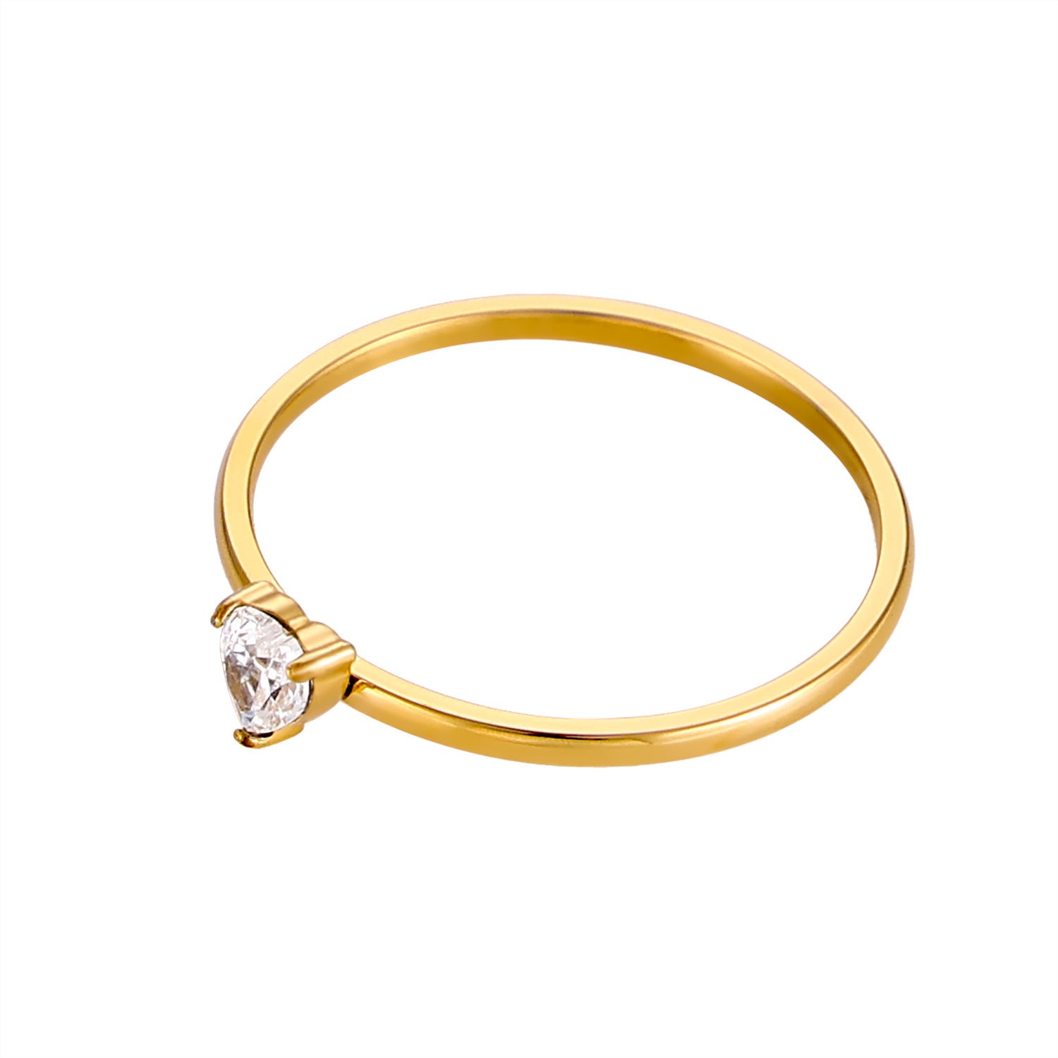 12-color Birthday Stone Birthday Stone Peach Heart Zircon Ring