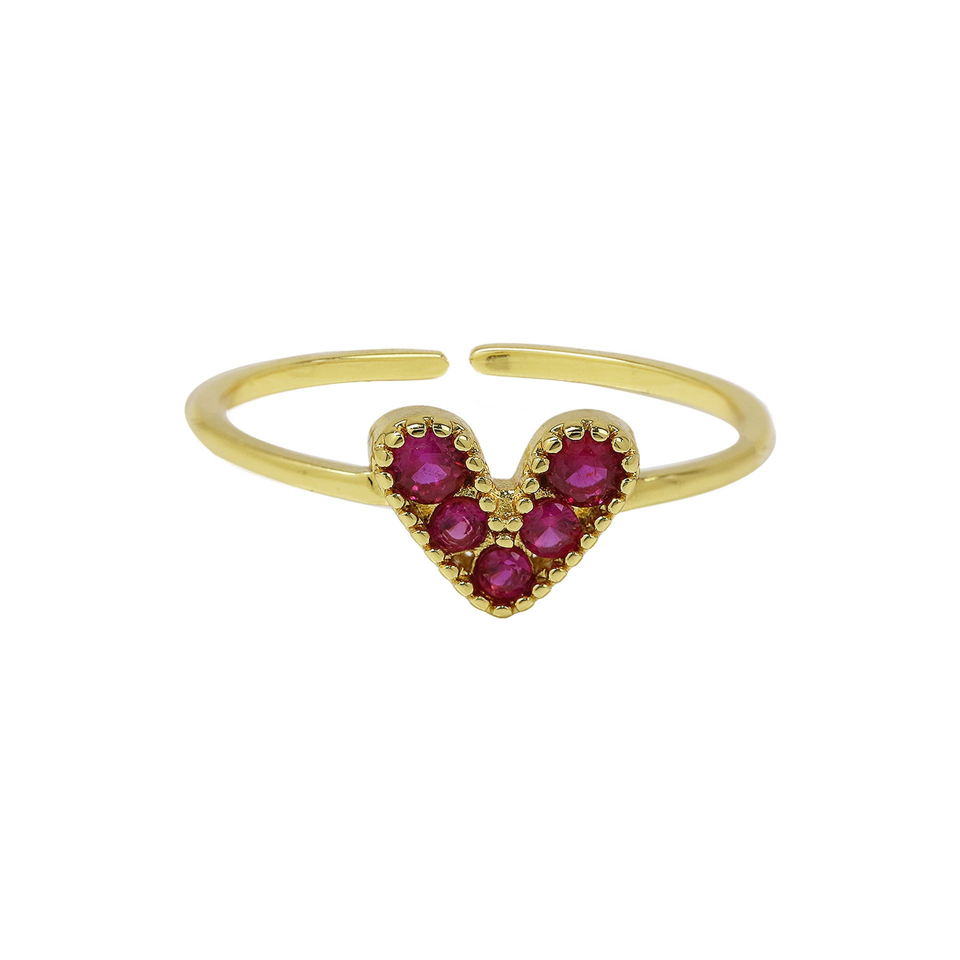 Brass 18K Gold Plated Color Zirconium Love Women's Ring